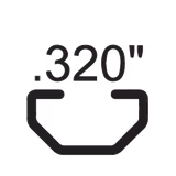 Symbol with graphical representation of the slot size