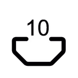 Symbol with graphical representation of the slot size