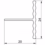 Extruded aluminium base profile for corners sketch