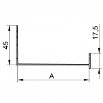 Extruded aluminium socle profile for coners sketch